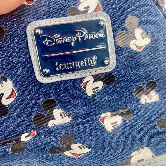Disney Loungefly Mickey Mouse Denim Mini Backpack with Ears